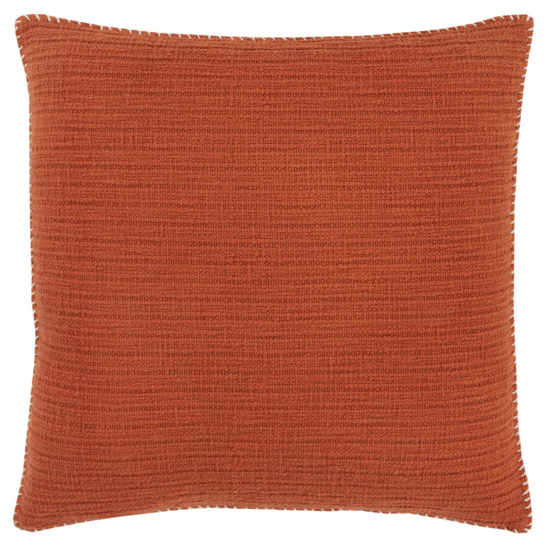 VILHELMSEN BURNT ORANGE STRIPE PATTERNED SOLID MODERN INDUSTRIAL THROW PILLOW