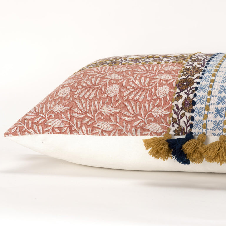 BROWN BOTANICAL BOHO PILLOW