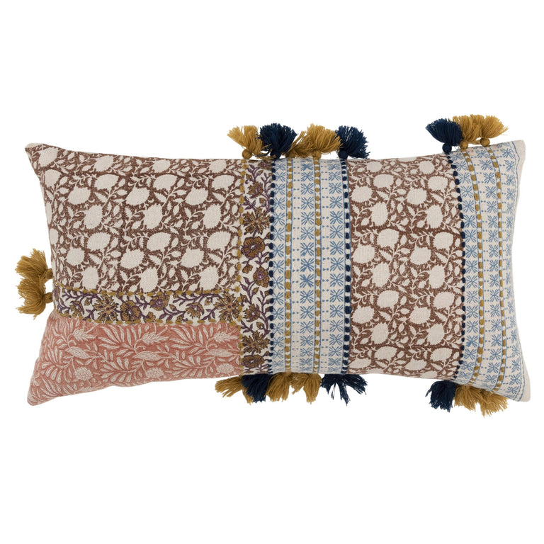 BROWN BOTANICAL BOHO PILLOW