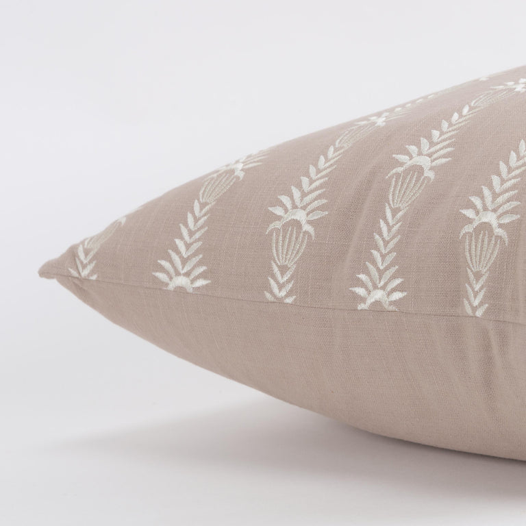 PINK BOTANICAL STRIPE MODERN COTTAGE PILLOW