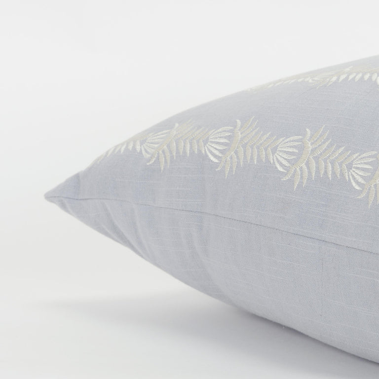 SMITHE BLUE BOTANICAL STRIPE MODERN COTTAGE THROW PILLOW