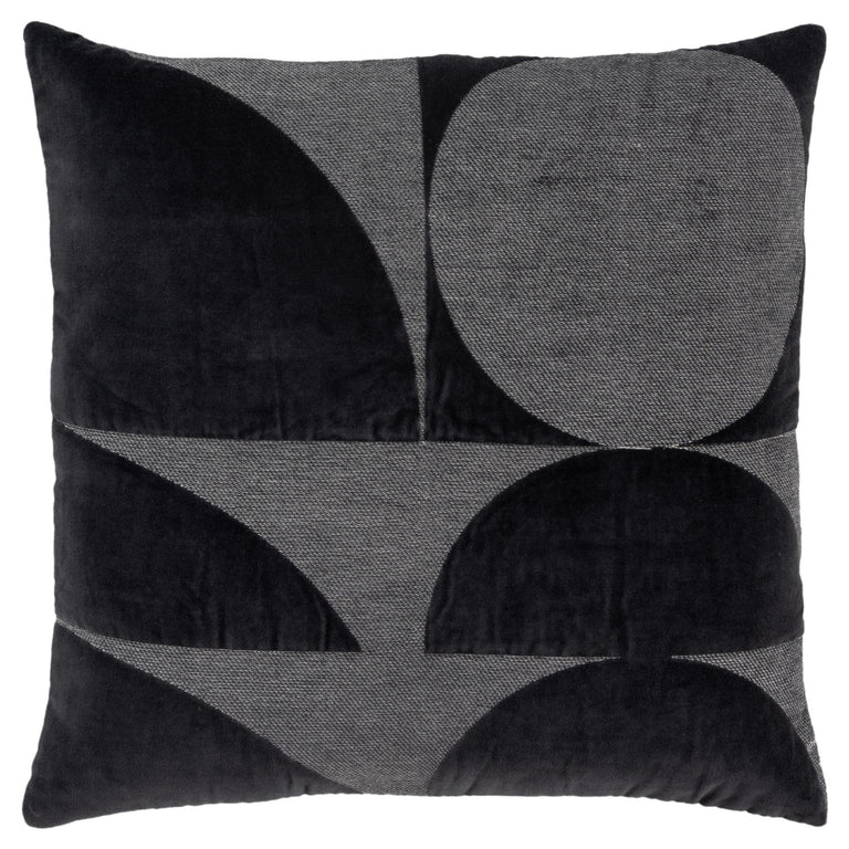 CHARCOAL  GEOMETRIC ART DECO PILLOW