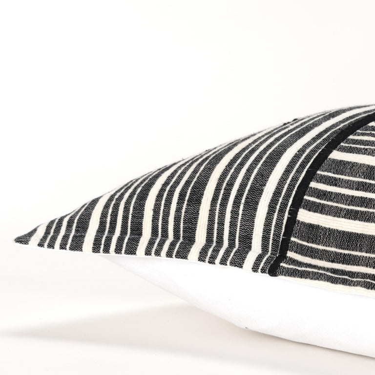 BLACK STRIPE MODERN INDUSTRIAL PILLOW