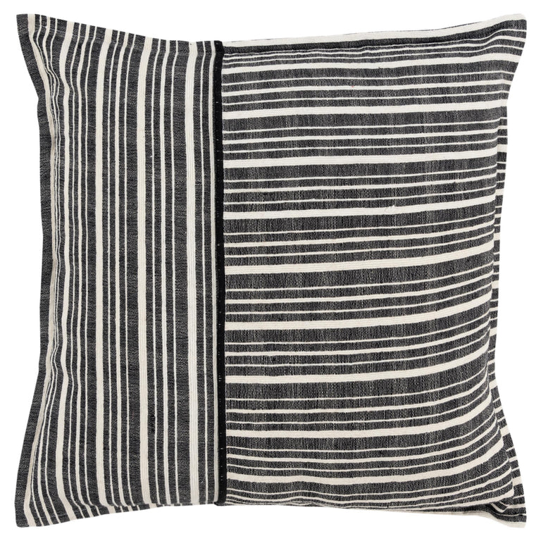 BENTZEN BLACK STRIPE MODERN INDUSTRIAL THROW PILLOW