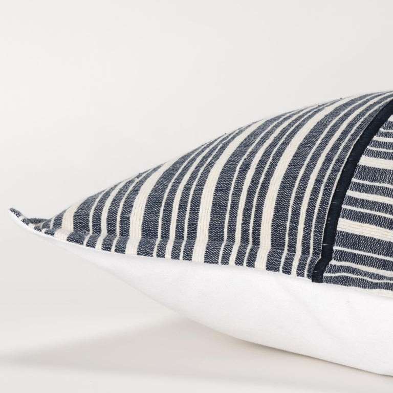 BLUE STRIPE MODERN INDUSTRIAL PILLOW