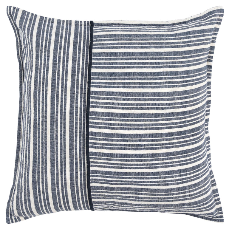 GREVE BLUE STRIPE MODERN INDUSTRIAL THROW PILLOW