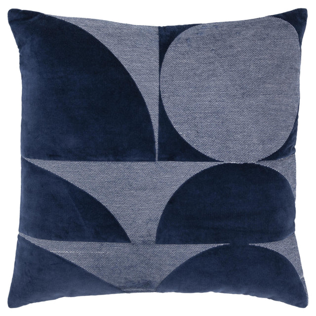 DARK BLUE GEOMETRIC ART DECO PILLOW