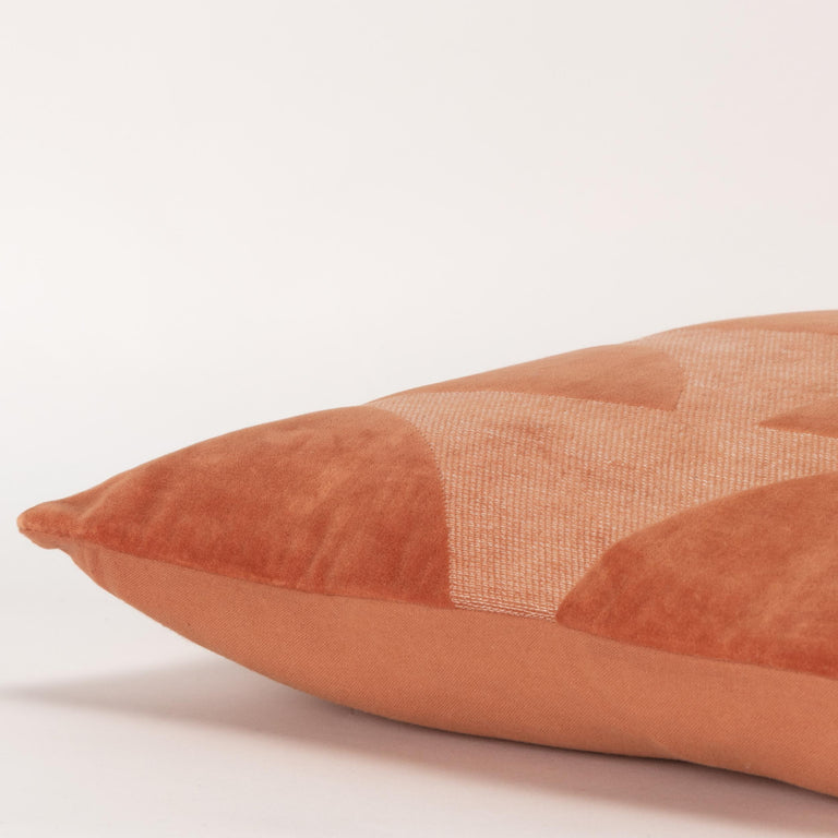 ORANGE GEOMETRIC ART DECO PILLOW