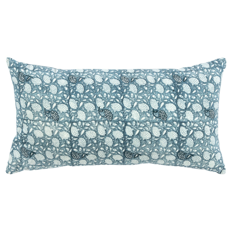 LIGHT TEAL BOTANICAL BOHO PILLOW