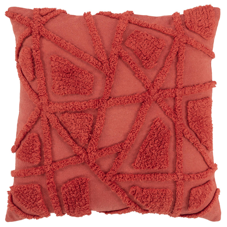 KIRK CORAL  GEOMETRIC CRAFT THROW PILLOW