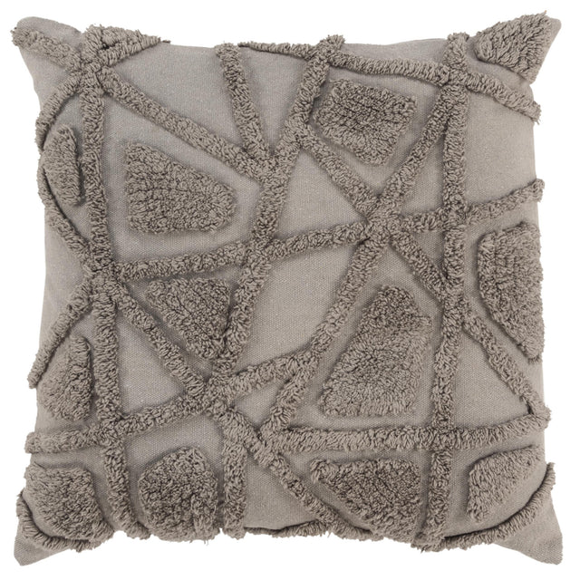 GREY GEOMETRIC CRAFT PILLOW