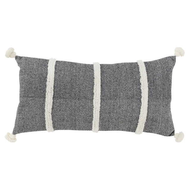 BLACK  STRIPE MODERN INDUSTRIAL PILLOW