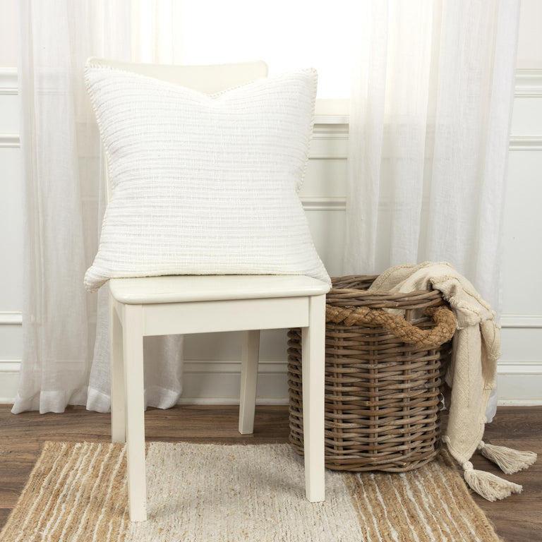 WHITE STRIPE PATTERNED SOLID MODERN INDUSTRIAL PILLOW