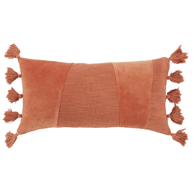 BOYSEN BURNT ORANGE GEOMETRIC MODERN INDUSTRIAL THROW PILLOW