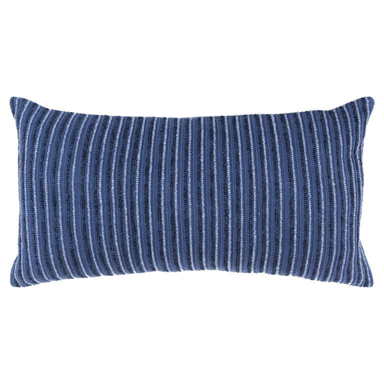 KHAN DARK BLUE STRIPE PATTERNED SOLID MODERN INDUSTRIAL THROW PILLOW