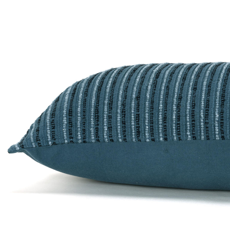 DARK TEAL  STRIPE PATTERNED SOLID MODERN INDUSTRIAL PILLOW