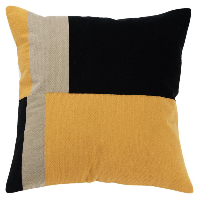 TRUELSEN GOLD COLOR BLOCK MODERN CRAFT THROW PILLOW