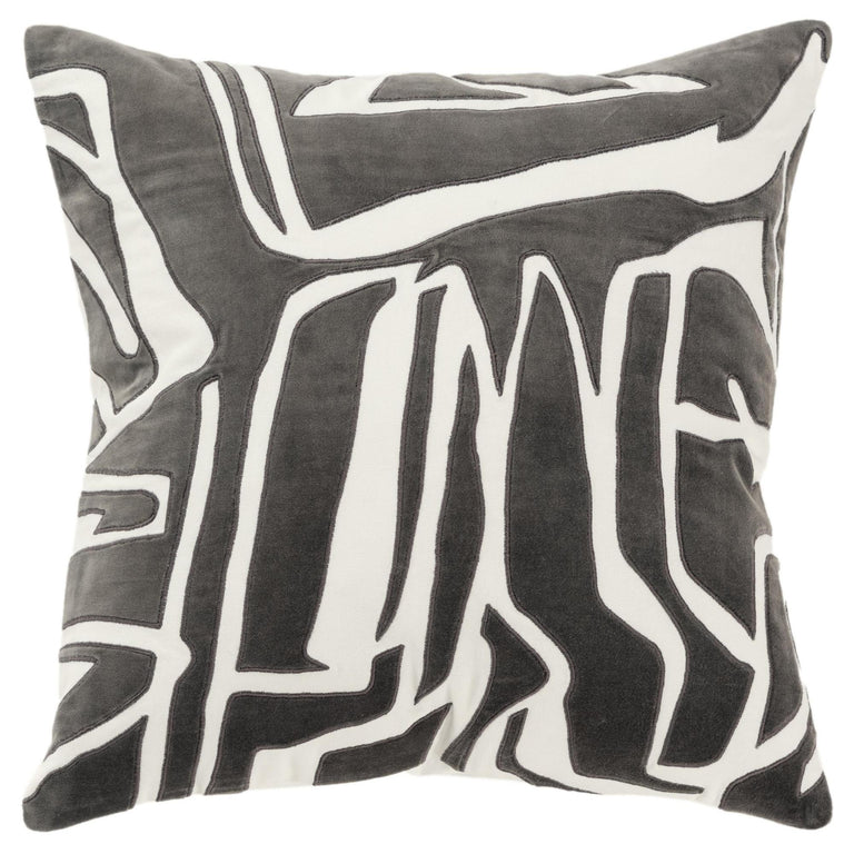 ANKER IVORY ABSTRACT GLAM THROW PILLOW