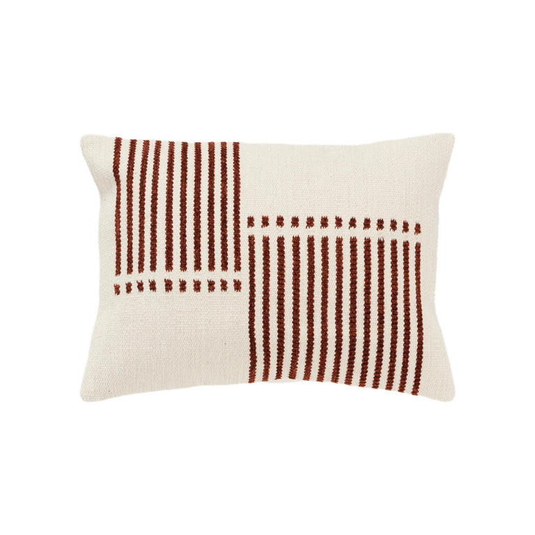 BENNEDSEN TERRA COTTA STRIPE MODERN INDUSTRIAL  THROW PILLOW