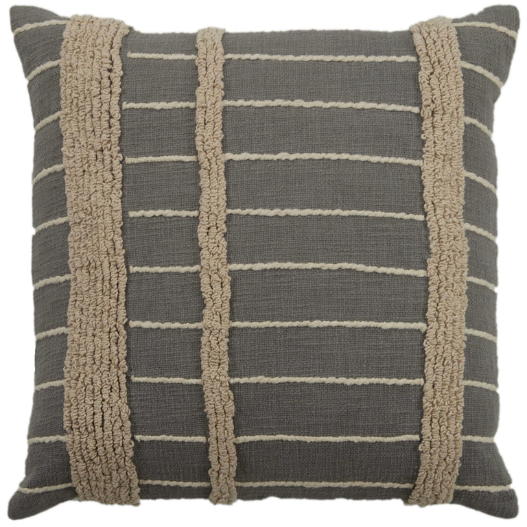 NATURAL  STRIPE MODERN FARMHOUSE PILLOW