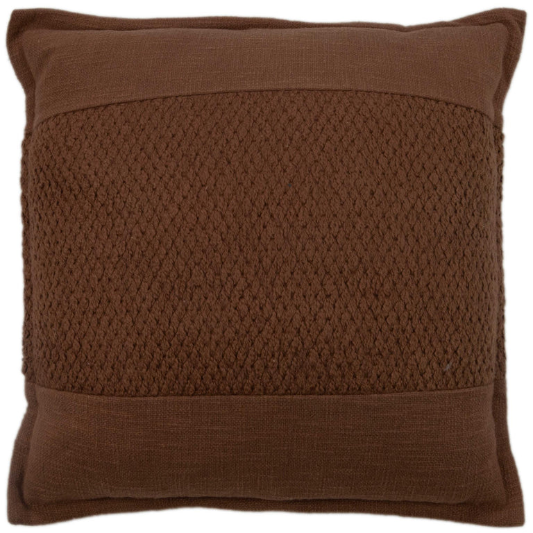 SHAH BROWN SOLID MODERN INDUSTRIAL  THROW PILLOW