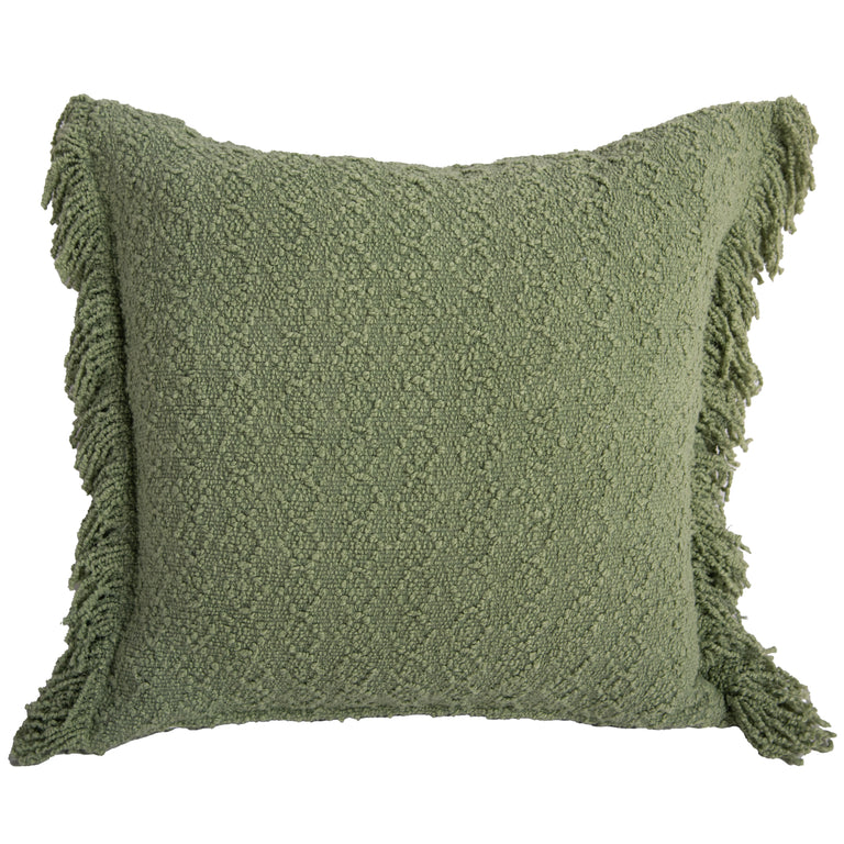 JOKUMSEN GREEN SOLID MODERN CRAFT THROW PILLOW