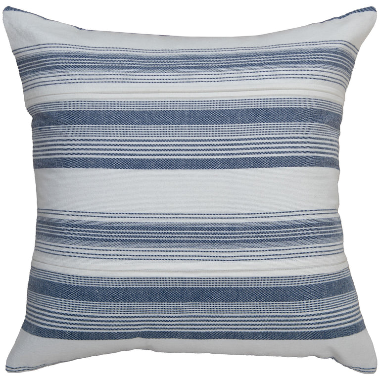 WHITE STRIPE COASTAL PILLOW