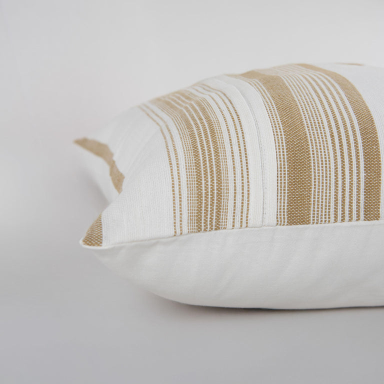 WHITE STRIPE COASTAL PILLOW