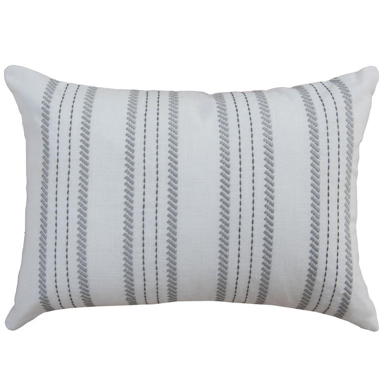 KAMPER WHITE STRIPE MODERN CRAFT THROW PILLOW