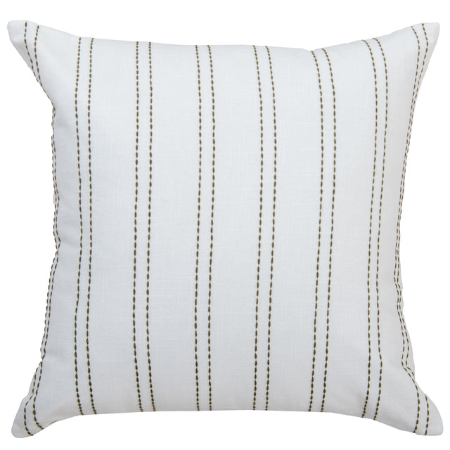 TOBIASEN WHITE STRIPE MODERN INDUSTRIAL  THROW PILLOW