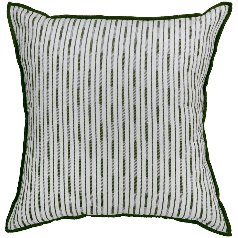 MALIK WHITE STRIPE COTTAGE THROW PILLOW