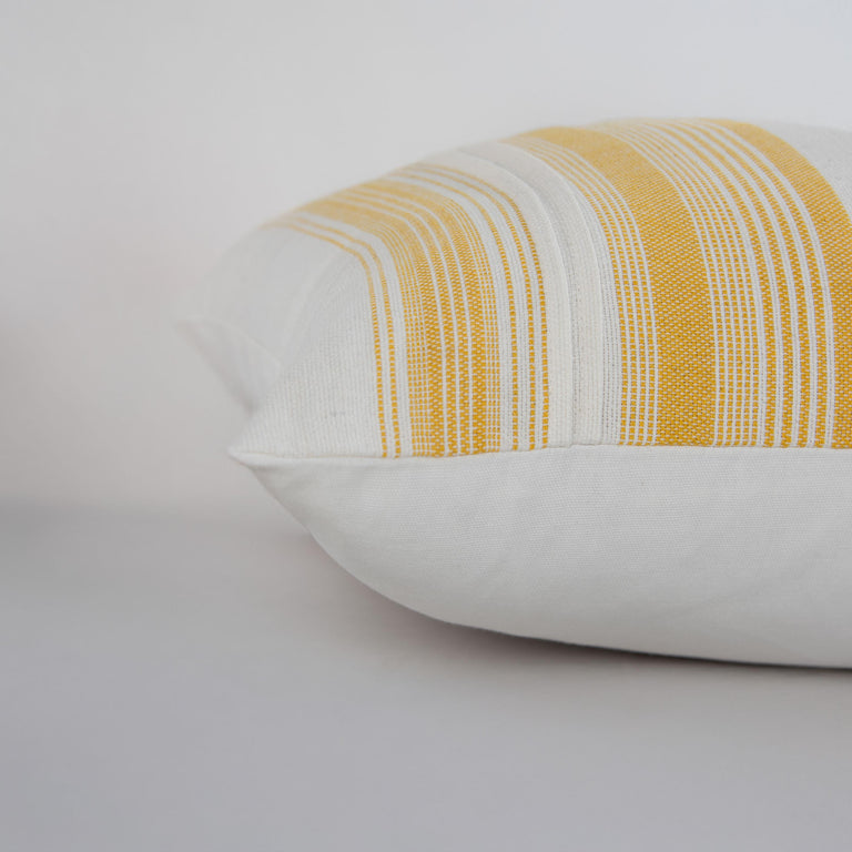 WHITE STRIPE COASTAL PILLOW