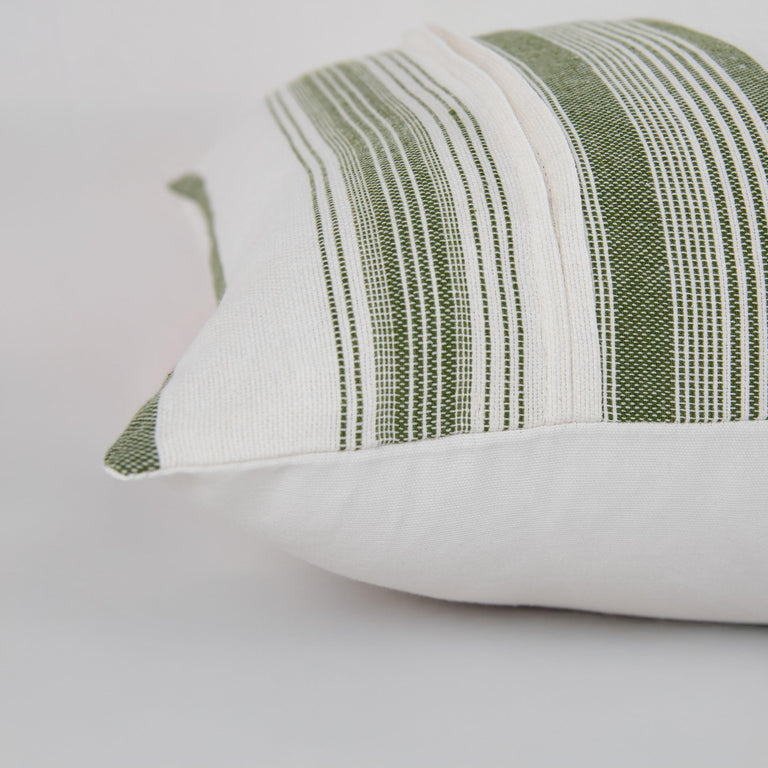 WHITE STRIPE COASTAL PILLOW