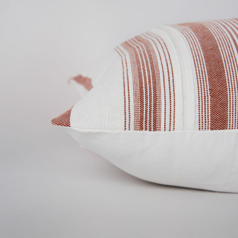 WHITE STRIPE COASTAL PILLOW