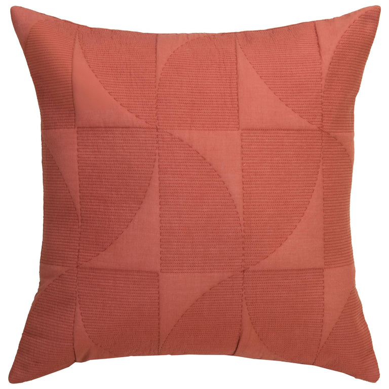 TERRA COTTA GEOMETRIC COASTAL PILLOW