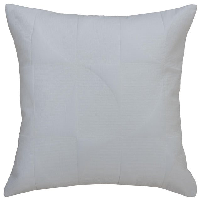 WHITE GEOMETRIC COASTAL PILLOW