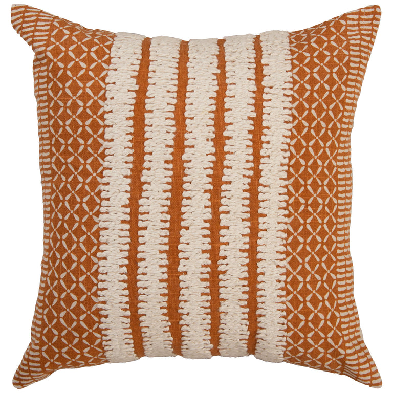 GLERUP ORANGE STRIPE MODERN CRAFT THROW PILLOW