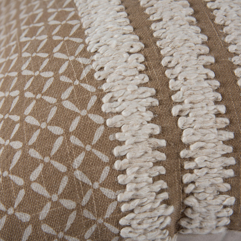 NATURAL  STRIPE MODERN CRAFT PILLOW