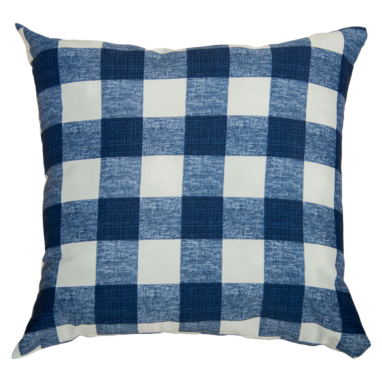 BONDESEN NAVY PLAID FARMHOUSE THROW PILLOW