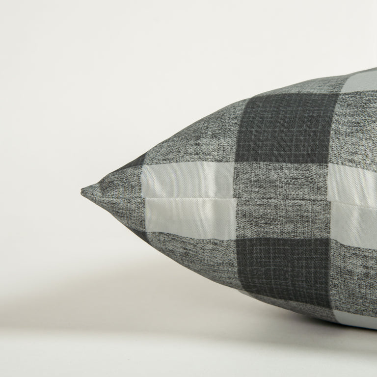 GRAY PLAID FARMHOUSE PILLOW