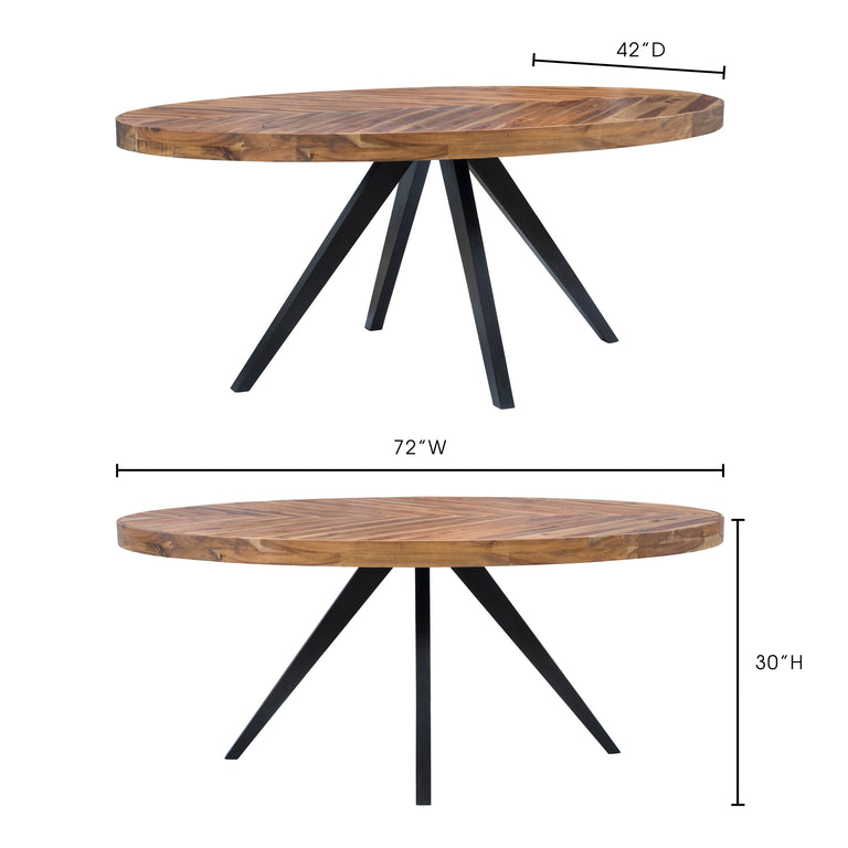PARQ OVAL DINING TABLE AMBER