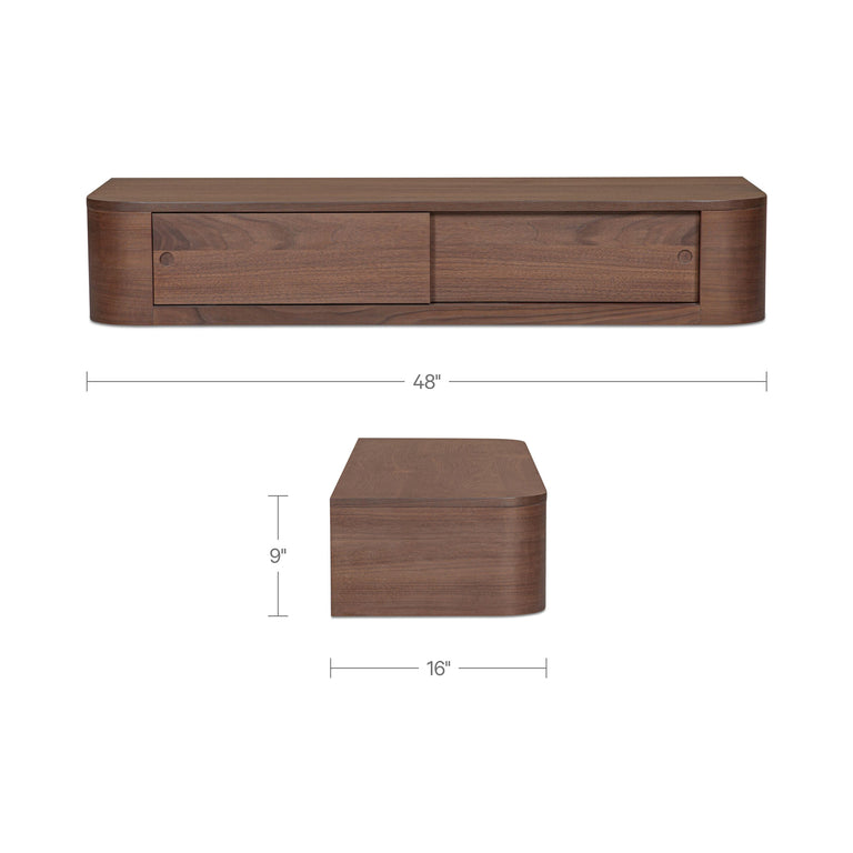 ROUND OFF FLOATING CONSOLE TABLE NATURAL