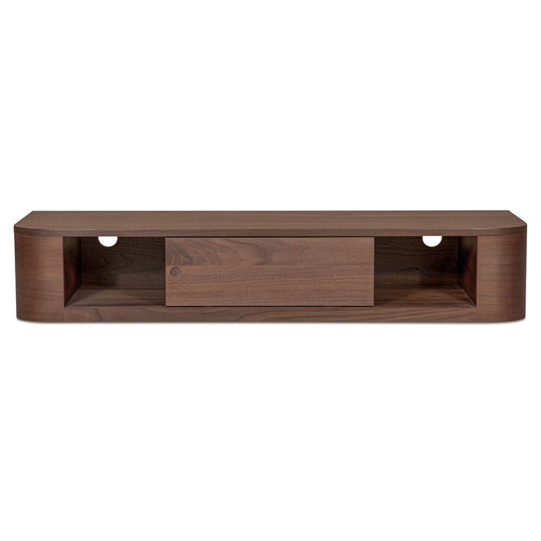 ROUND OFF FLOATING CONSOLE TABLE NATURAL
