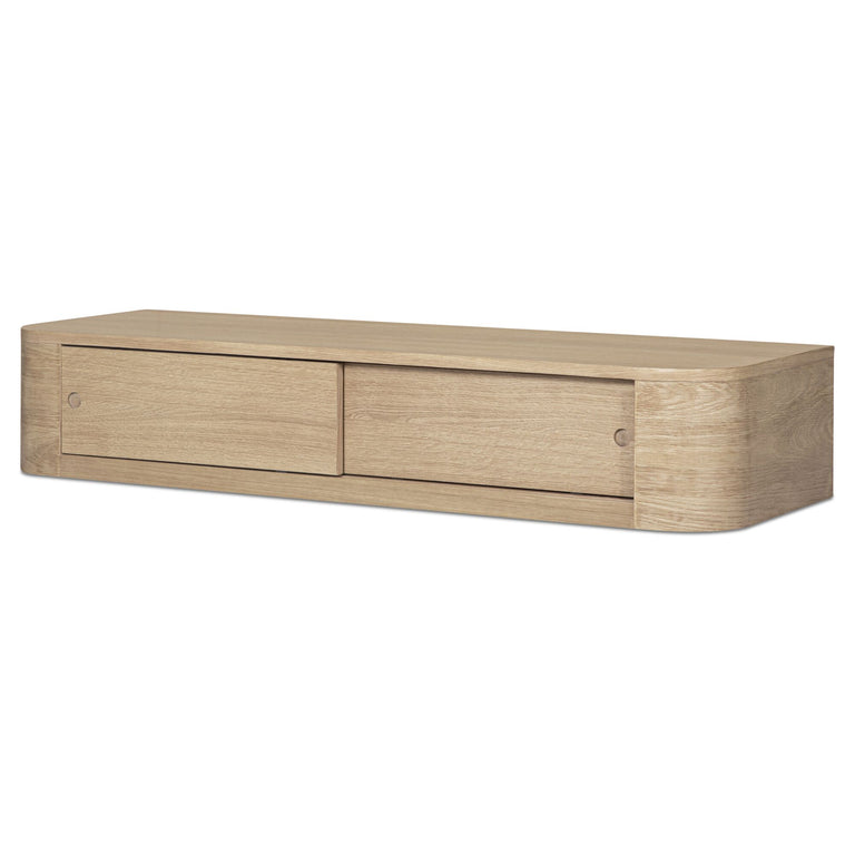 ROUND OFF FLOATING CONSOLE TABLE NATURAL