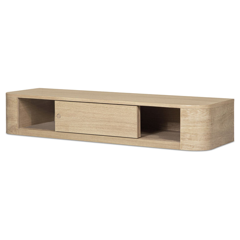 ROUND OFF FLOATING CONSOLE TABLE NATURAL
