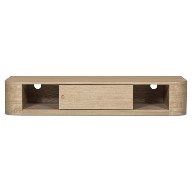 ROUND OFF FLOATING CONSOLE TABLE NATURAL