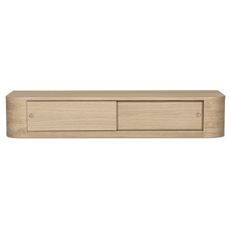 ROUND OFF FLOATING CONSOLE TABLE NATURAL