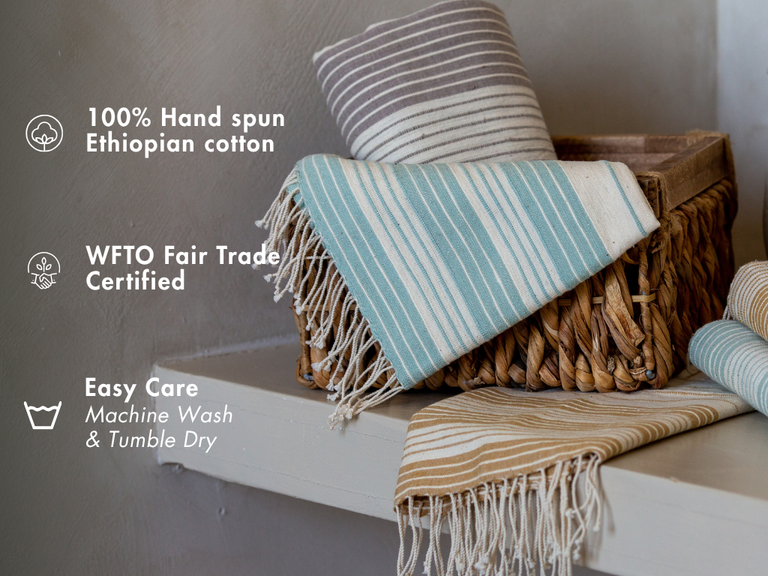 TEKA HANDWOVEN ETHIOPIAN COTTON HAND TOWEL | BATH