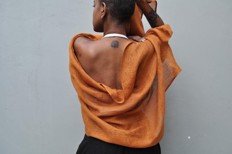 TELBA PURE LINEN HANDWOVEN SHAWL | APPAREL