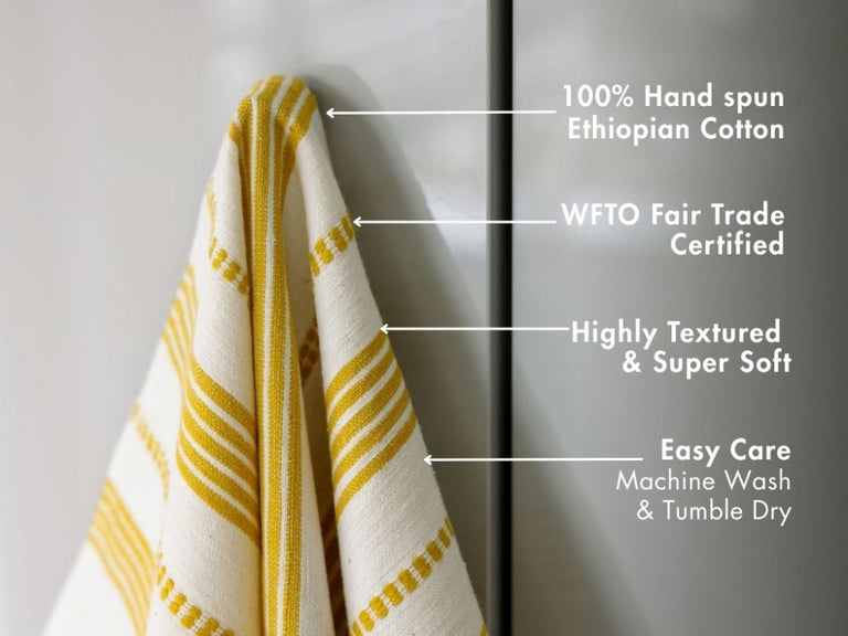 TERRARA HANDWOVEN ETHIOPIAN COTTON TEA TOWEL | KITCHEN